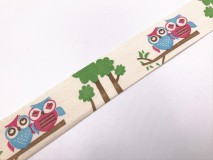 26SSZ16 - 25mm-es bagoly mintás szövet szalag