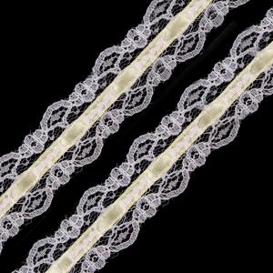 30SCS01 - 30mm-es Szatén szalaggal díszített csipkeszalag - 310cm