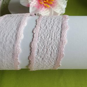 38SZK22 - 38mm-es Csipkehálós kivágott szatén szalag - rózsaszín