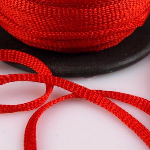 3mm-es viszkóz szalag, zsinór - piros