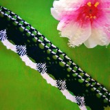 40SCS50 - 40mm-es fekete-fehér pamut csipke