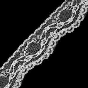 42SCS33 - 42mm-es hófehér hullámos aljú szintetikus csipke