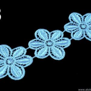 47SCS05 - 47mm-es csipke virág szalag - kék