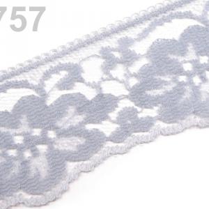 47SCS06 - 47mm-es virág mintás csipke szalag - galamb szürke