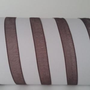 6SZO37 - 6mm-es organza szalag – sötétbarna 37.