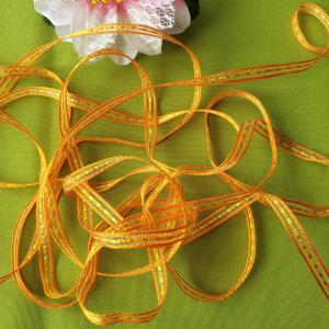 6SZOM02 - 6mm-es csíkos organza szalag - narancssárga - 3 méter