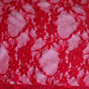 ANY01 - Virág mintás rugalmas piros csipke anyag