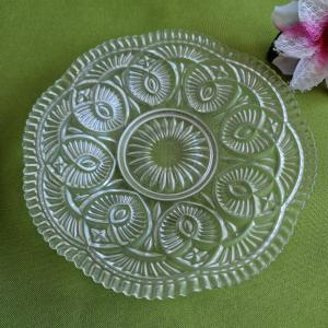 CSE57 - Metszett mintás üveg desszertes tányér