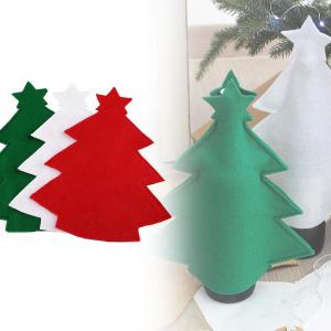 DCS77 - Karácsonyfa alakú ajándék csomagolás borosüvegre