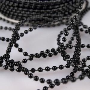 DEK02 - 3mm-es fekete színű gyöngyök zsinóron