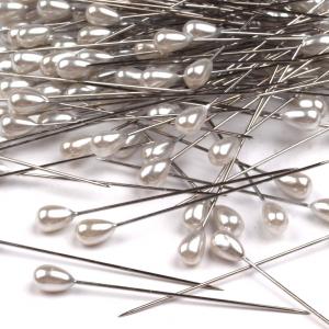 EKSÜVŐI dekor DEK27 - 55mm-es csepp alakú, Gyöngyház fejű dísz gombostű