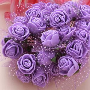 ESKÜVŐ - 25mm-es habrózsa tüllel - levendulalila