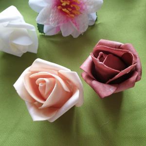 ESKÜVŐ - 55mm-es habrózsa - bézs és barna