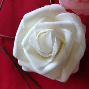 ESKÜVŐ - 80mm-es száras habrózsa - fehér