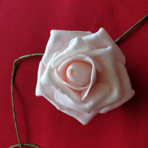 ESKÜVŐ - 80mm-es száras habrózsa - halvány rózsaszín