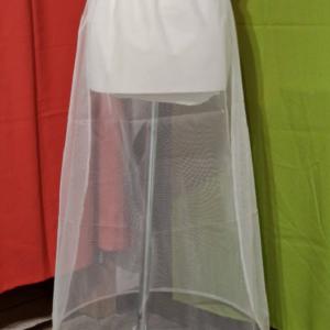 ESKÜVŐ ASZ01B - 1 körös rugalmas ekrü menyasszonyi alsószoknya, abroncs, lépéskönnyítő