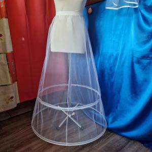 ESKÜVŐ ASZ02B - 2 körös (65+80cm) rugalmas fehér menyasszonyi alsószoknya, abroncs