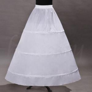 ESKÜVŐ ASZ03A - 3 körös fehér selyem menyasszonyi alsószoknya, abroncs