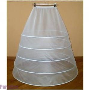 ESKÜVŐ ASZ05 - 5 körös rugalmas fehér esküvői alsószoknya, abroncs