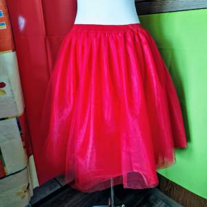 ESKÜVŐ ASZ29E - 5 rétegű piros midi tüll szoknya