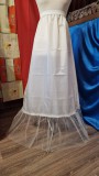 ESKÜVŐ ASZ89 - Ekrü selyem menyasszonyi alsószoknya tüll fodorral