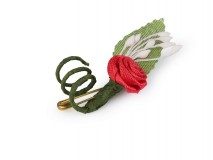 Esküvő BOK10 - bokréta, kitűző piros színű szatén rózsával