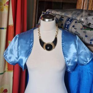 ESKÜVŐ BOL127 - Szatén menyasszonyi rövid ujjú boleró - több színben