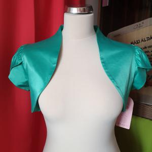 ESKÜVŐ BOL44 - Mentazöld színű rövid ujjú boleró XS-M/32-38