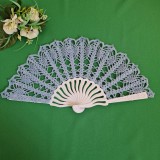 ESKÜVŐ ELE22 - Kék horgolt menyasszonyi csipke legyező