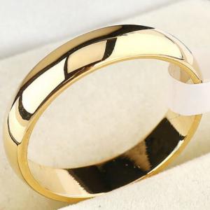 ESKÜVŐ ELJEGYZÉS GYR01 - 4mm-es Fényes acél karikagyűrű arany színben