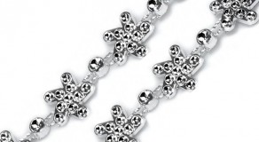 Esküvő - Ezüst színű virág sujtás 15mm