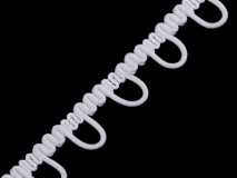 Esküvő - Fehér paszomány rugalmas gomblyukas 15 mm