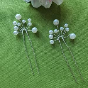 ESKÜVŐ HAD03A - Menyasszonyi fehér gyöngyös hajtű, hajdísz