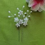 ESKÜVŐ HAD163 - Strasszköves gyöngyös virágos hajtű hajdísz