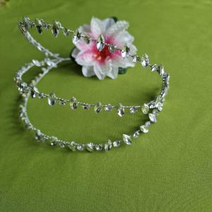 ESKÜVŐ HAD228 - Menyasszonyi kristályköves 3 soros hajpánt, hajdísz