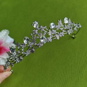 ESKÜVŐ HAD229 - Menyasszonyi kristályköves Tiara, hajpánt, hajdísz 30mm