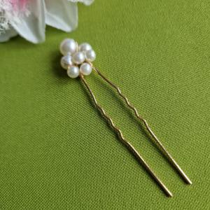 ESKÜVŐ HAD242 - Arany színű 7  gyöngyös hajtű, hajdísz