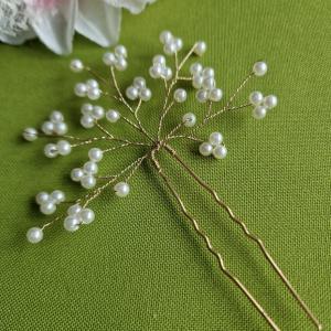 ESKÜVŐ HAD244 - Menyasszonyi fehér gyöngyös hajtű, hajdísz