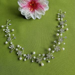 ESKÜVŐ HAD247 – Menyasszonyi gyöngyös, strassz virágos hajdísz