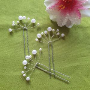 ESKÜVŐ HAD49 - Menyasszonyi fehér gyöngyös hajtű, hajdísz