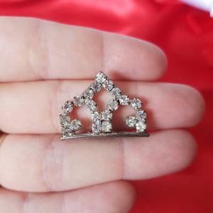 ESKÜVŐ HAD90 - Menyasszonyi strasszköves MINI hajfésűs tiara, hajdísz