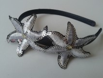 ESKÜVŐ HPT32 - Hímzett flitteres virágos hajpánt, hajráf