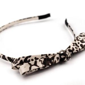 ESKÜVŐ HPT40 - Leopárd mintás masnis szatén hajpánt, hajráf