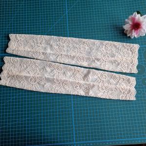 ESKÜVŐ KTY18B - 45cm-es bézs csipke menyasszonyi kesztyű operába, bálba