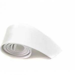 ESKÜVŐ NYK09 - Vékonyított típusú fehér színű szatén nyakkendő