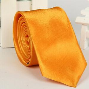 ESKÜVŐ NYK26 - Vékonyított típusú napsárga színű szatén nyakkendő