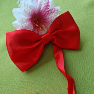 ESKÜVŐ NYK41B -  Piros színű szatén csokornyakkendő 70x130mm