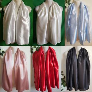 ESKÜVŐ SÁL02 - Menyasszonyi SZATÉN stóla, sál, vállkendő - több színben