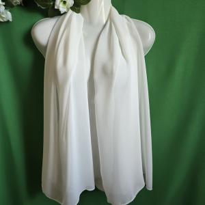 ESKÜVŐ SÁL28- Menyasszonyi muszlin stóla, sál - ekrü