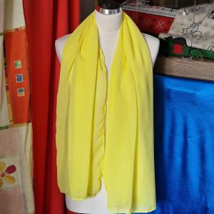 ESKÜVŐ SÁL42 - Menyasszonyi muszlin stóla, sál - citromsárga